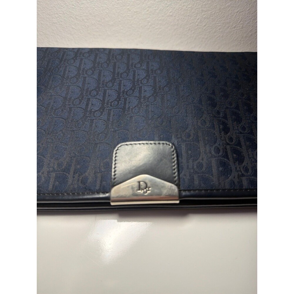 Vintage Christian Dior Navy Trotter mono canvas envelope bag w chain COA - Picture 11 of 13